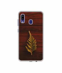 Amazon Brand - Solimo Designer Leaf on Wood UV Printed Soft Back Case Mobile Cover for Samsung Galaxy M10s