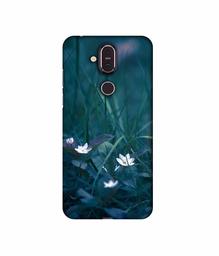 Amazon Brand - Solimo Designer White Flower 3D Printed Hard Back Case Mobile Cover for Nokia 8.1