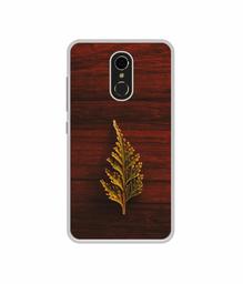 Amazon Brand - Solimo Designer Leaf on Wood UV Printed Soft Back Case Mobile Cover for Itel S41