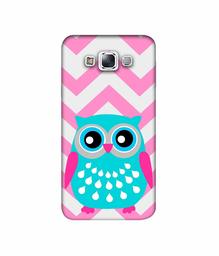 Amazon Brand - Solimo Designer Sky Blue Owl 3D Printed Hard Back Case Mobile Cover for Samsung Galaxy E7