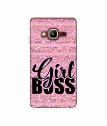 Amazon Brand - Solimo Designer Girl Boss On Pink Sparkle 3D Printed Hard Back Case Mobile Cover for Samsung Z2