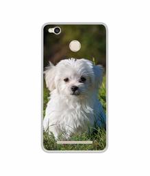 Amazon Brand - Solimo Designer White Dog UV Printed Soft Back Case Mobile Cover for Mi Redmi 3S Prime