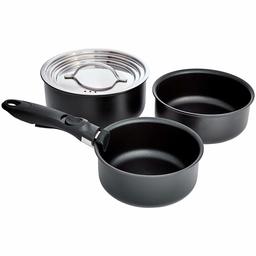 AmazonBasics Ensemble batterie de cuisine 5 pièces avec couvercle et poignée amovible