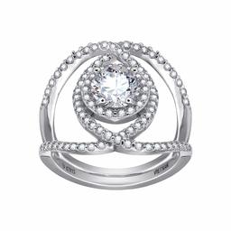 [Find] Amazon Collection Rhodium Plated Sterling Silver Clear Round Cut kyu-bikkuzirukoniaharo-kurosuringusaizu 9 