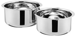 Amazon Brand - Solimo Stainless Steel 2-Piece Tope Set Without Lid