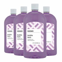 Amazon Brand - Solimo Lavender Bubble Bath, 32 Fluid Ounce (Pack of 4)