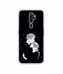 Amazon Brand - Solimo Designer Couples Standing in Rain UV Printed Soft Back Case Mobile Cover for Oppo A5 (2020)