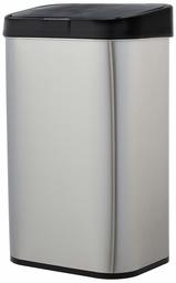 AmazonBasics - Pattumiera in acciaio inox, automatica, rettangolare, da 60 litri