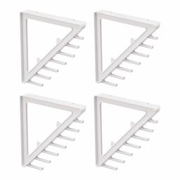 AmazonBasics Closet Bracket with Extra Diagnoal Storage - Small, White, 4-Pack