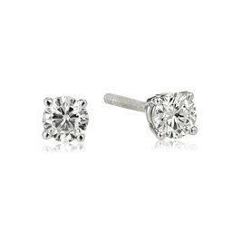 IGI Certified 14k White Gold Round-Cut Diamond Studs (1/4 cttw, H-I Color, I1 Clarity)