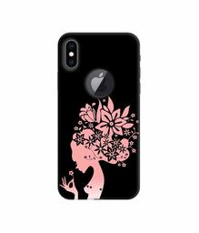 Amazon Brand - Solimo Designer Pink Color Lady Vector 3D Printed Hard Back Case Mobile Cover for Apple iPhone Xs Max (Logo Cut)