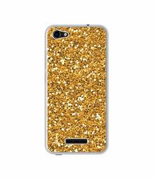 Amazon Brand - Solimo Designer Golden Sparkle UV Printed Soft Back Case Mobile Cover for Lava Z61