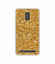 Amazon Brand - Solimo Designer Golden Sparkle UV Printed Soft Back Case Mobile Cover for Lenovo A6600