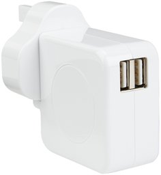 Amazon Basics Cargador de Pared USB de Doble Puerto, 4,2 A, Color Blanco