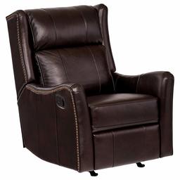 Amazon Brand – Ravenna Home Living Room Recliner Chair, Leather, Brown