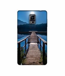 Amazon Brand - Solimo Designer Wooden Beach 3D Printed Hard Back Case Mobile Cover for Samsung Galaxy Note 4