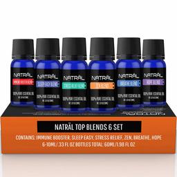 NATRÄL Top Blends Set of 6, 100% Pure and Natural Essential Oil, 6/10ml Bottles