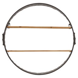 Pietra & Beam Moderno Rustico Rotondo Ripiani in Legno e Metallo, 61 cm H, Marrone