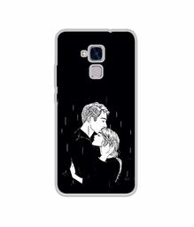 Amazon Brand - Solimo Designer Couples Standing in Rain UV Printed Soft Back Case Mobile Cover for Huawei Honor 5c