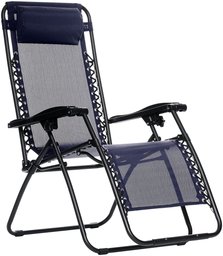 AmazonBasics Outdoor Zero Gravity Lounge Folding Chair, Navy Blue