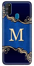 Amazon Brand - Solimo Designer Blue Pattern Alphabet-M 3D Printed Hard Back Case Mobile Cover for Samsung Galaxy M21 / M30s