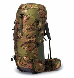 Eono Sac à Dos de randonnée imperméable ultraléger avec Cadre intérieur et Dos en Maille Respirante, Camouflage, 65 litres.