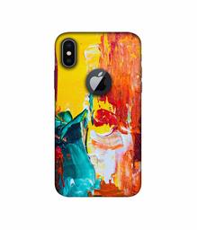 Amazon Brand - Solimo Designer Color Mash 3D Printed Hard Back Case Mobile Cover for Apple iPhone X (Logo Cut)