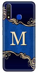 Amazon Brand - Solimo Designer Blue Pattern Alphabet-M 3D Printed Hard Back Case Mobile Cover for Vivo Y19 / Vivo U20