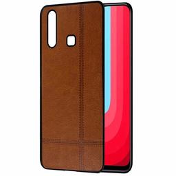 Amazon Brand - Solimo Leather Mobile Cover for (Soft & Flexible Back case), for Vivo U20 (Brown)