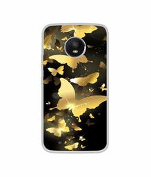 Amazon Brand - Solimo Designer Golden Butterfly Pattern UV Printed Soft Back Case Mobile Cover for Motorola Moto E4 Plus