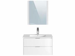 Marca Amazon - Movian Sauldre - Mueble de baño con espejo y lavabo, 81 x 46,5 x 49 cm, blanco