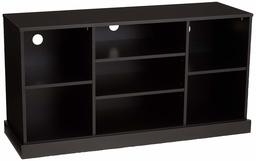 AmazonBasics Modern 50-Inch Wood TV Console and Cube Organizer - Solid Black