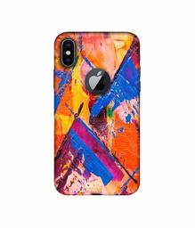 Amazon Brand - Solimo Designer Barfi Shape Multicolor Texture 3D Printed Hard Back Case Mobile Cover for Apple iPhone X (Logo Cut)