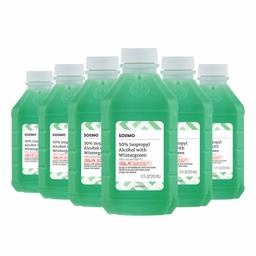 Solimo 50% Isopropyl Alcohol First Aid Antiseptic with Wintergreen, 12 Fluid Ounce (Pack of 6)