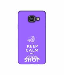 Amazon Brand - Solimo Designer Keep Calm and Shop 3D Printed Hard Back Case Mobile Cover for Samsung Galaxy A3 (2016)