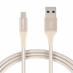 AmazonBasics Double Braided Nylon USB A to Lightning Compatible Cable