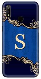 Amazon Brand - Solimo Designer Blue Pattern Alphabet-S 3D Printed Hard Back Case Mobile Cover for Realme 3 / Realme 3i