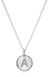 Sterling Silver Round Disc Initial 