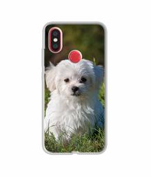 Amazon Brand - Solimo Designer White Dog UV Printed Soft Back Case Mobile Cover for Mi A2