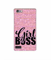 Amazon Brand - Solimo Designer Girl Boss On Pink Sparkle 3D Printed Hard Back Case Mobile Cover for Oppo Neo 7