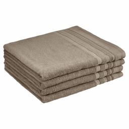 AmazonBasics Cosmetic Friendly Bath Towel 4-Pack, Cocoa Powder