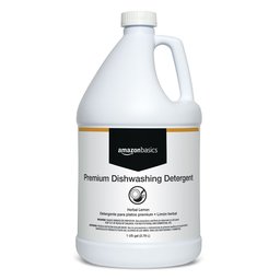 AmazonBasics Premium Detergente para lavar platos, limón de hierbas, 1 galón, 144 unidades