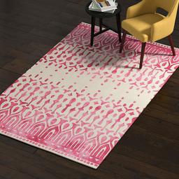 Amazon Brand – Rivet Modern Geometric Area Rug, 5 x 8 Foot, Red, Beige