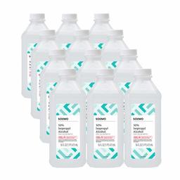 Amazon Brand - Solimo 50% Isopropyl Alcohol First Aid Antiseptic, 16 Fl Oz (Pack of 12)