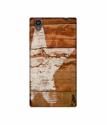 Amazon Brand - Solimo Designer Star Impression On Wood 3D Printed Hard Back Case Mobile Cover for Sony Xperia L1