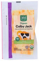 365 by Whole Foods Market, Organic Cheese Slices, Colby Jack (10 Slices), 8 Ounce