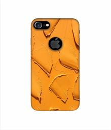 Amazon Brand - Solimo Designer Yellow Texture Wall 3D Printed Hard Back Case Mobile Cover for Apple iPhone 7 (with Logo Cut)