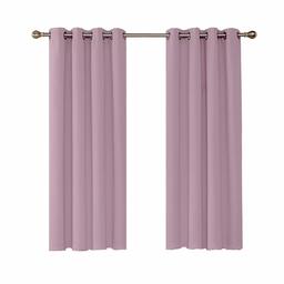 UMI. by Amazon - Cortinas opacas quarto moderno isolantes térmicas para quarto com ilhós 2 peças 117 x 138 cm rosa claro