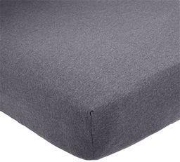 Pinzon by Amazon Cot Bed Jersey Fitted Sheet, Dark Grey Heather, 90 x 200 x 30 cm