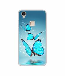 Amazon Brand - Solimo Designer Flying Butterflies UV Printed Soft Back Case Mobile Cover for Vivo V3